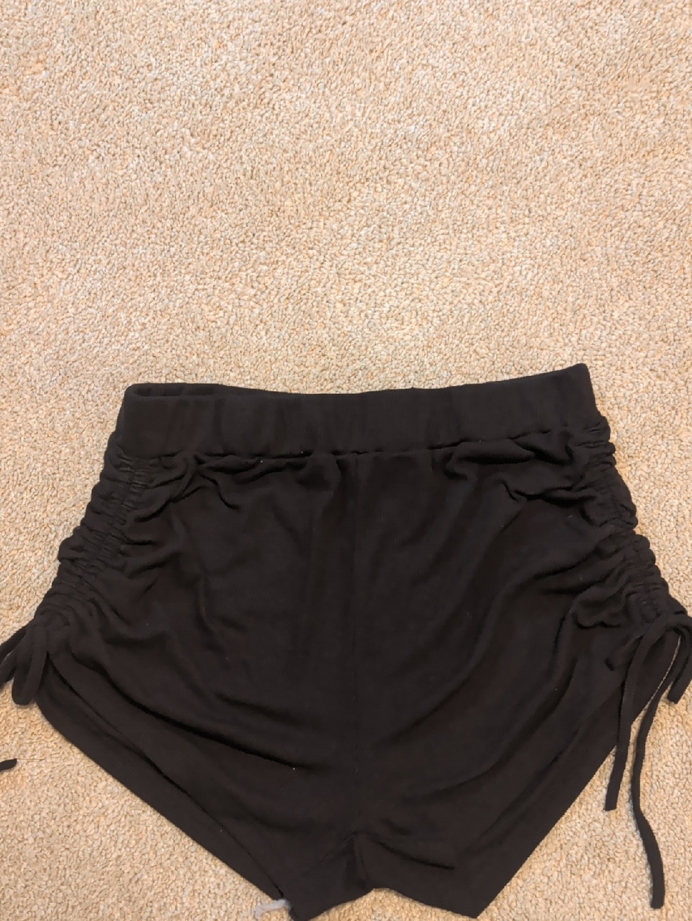SHEIN Black High-Waist Ruched Side Tie Shorts